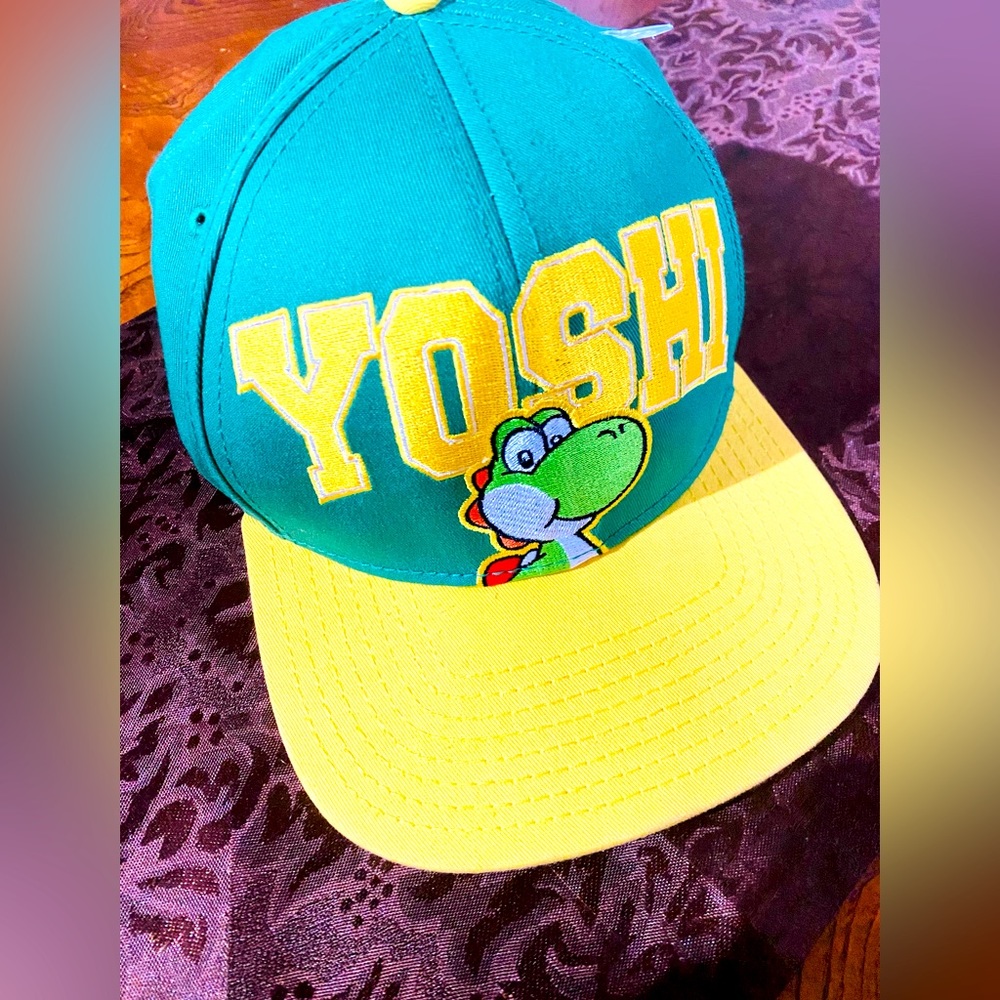 Super Mario YOSHI Embroidered Snap Back Cap
